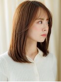 オレンジベージュ艶感ストレート美髪ワンカールZ大宮30代40代