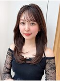20代30代に人気のナチュラブラウンレイヤーカットが可愛い