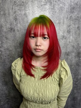 カプセル(capsule) 1ブリーチ♪ ライム × レッド デザインカラー♪