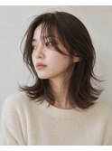 大人可愛い/シースルーバング/ボブ/切りっぱなしボブ/韓国風