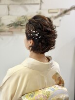 ヘアセットサロンエッジ(Edge) ショートさんの訪問着ハーフアップ
