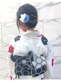 【#わだむすび】浴衣、ミディアムシニヨンアレンジ