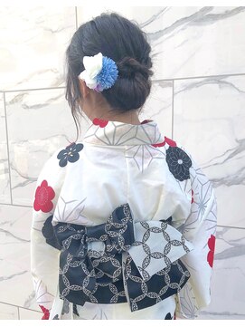 マノハル(MANOHARU) 【#わだむすび】浴衣、ミディアムシニヨンアレンジ