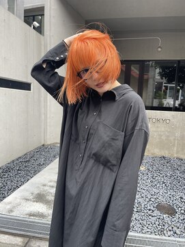 アルカナ 明治神宮前原宿(ARCANA) オレンジ　ボブ　ハイトーンボブ　ケアブリーチ