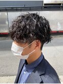 ツイストスパイラルパーマ波巻きスパイラル刈り上げマッシュ