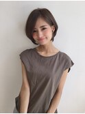 斜めバング大人ショート×ひし形シルエット[横浜駅]