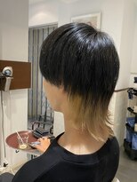 韓国マッシュウルフ前髪パーマストレートセンターパート
