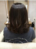 鎖骨レングスのカールヘア