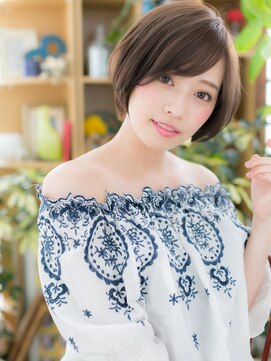 カバーヘア ブリス 戸田公園西口店(COVER HAIR bliss) 斜めバング黒髪アッシュショートボブc5戸田公園20代30代40代