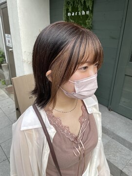 マーシュ 梅田(marshu) 顔まわりカット×顔まわりインナーカラー