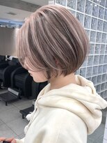 サンクプロジェクト(cinq PROJECT)&nbsp;韓国風顔周りレイヤーカットミルクティーベージュブラウンカラー