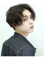 リップス 表参道店(LIPPS)&nbsp;センターパート【波巻きパーマ】ゆるめウェーブショート