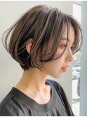 イメチェン 外ハネ ボブ 美髪 ワイドバング ブルーブラック
