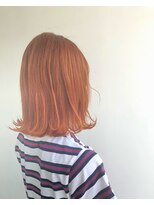 ヘアメイク オブジェ(hair make objet) ハイトーンオレンジボブ