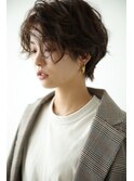 チョコブラウン×前髪なしこなれハンサムショート◎30代40代50代