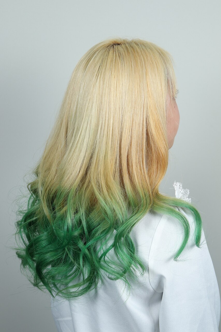 ブロンドグリーングラデーションカラー：L064364049｜クリップ