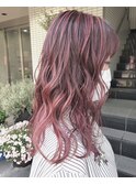 【GiseL】ピンクハイライトバレイヤージュ
