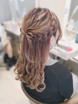 ヘアセットサロン ミント(Hair set salon MINT) 編み込み×髪リボンハーフアップ