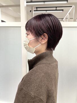 フレーム ヘア ルーム 天王寺駅前店(FRAME hair room) ワイドバング/前髪あり/マッシュショート/ピンクブラウン
