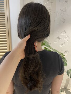 コフィー バイ メルト 吉祥寺(cofy by melt) 【松本咲花】ブリーチなしオリーブグレージュ/暗髪透明感カラー
