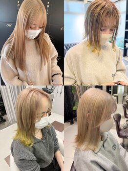 アース コアフュールボーテ 長野稲田店(EARTH coiffure beaute)の写真/【オープニングクーポン有】肌色と骨格を見極めるから叶う【小顔に見せる立体カラー】が大人気☆女子力UP★