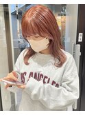 くびれレイヤー小顔ニュアンスカラーくすみピンクベージュ暖色
