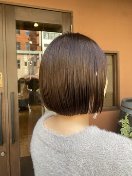 ココカラヘアー ニコ(cococara hair nico) 丸みボブ/グレージュ/ブリーチなし/タッセルボブ/オリーブカラー