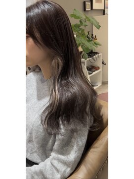アンス 大阪梅田(ANs.) 20代 30代 40代 インナーカラー ロング ミルクティーアッシュ