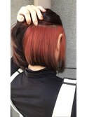 インナーカラーレッド エンドブラックカラー
