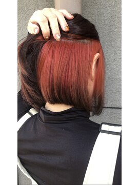 ジール プラス 西明石駅前店(zeal plus) インナーカラーレッド エンドブラックカラー