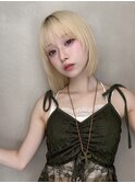 ミニウルフレイヤーカット顔周りカット前髪カット韓国ボブ/原宿