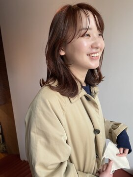 フェンヘアーアイス 中目黒(Fen.hair ici) 小顔レイヤーロブヘアカットブリーチなしココアブラウン
