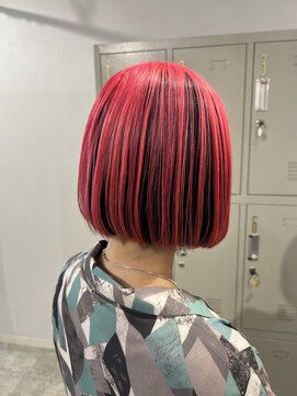 ラニヘアサロン(lani hair salon) アンブレラカラー/ピンク/レッド/黒/デザインカラー