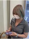 ハイライトカラーミルクティーベージュケアブリーチダブルカラー