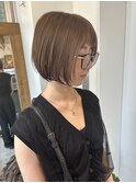 ほんのりピンクベージュ×裾カラー紫!