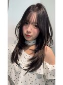 黒髪カタログ/オリーブグレー/ココアベージュ/小顔に見せるヘア