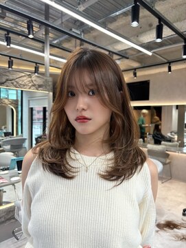 アスター 天神大名店(Aster) 黒髪カタログ/オリーブグレー/ココアベージュ/小顔に見せるヘア