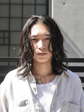 フィフスパーク(fifth PARK) メンズミディアムメンズボブウルフカット緩めスパイラルパーマ