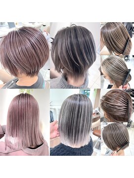 レイヤーボブスタイルの髪質改善バレイヤージュ