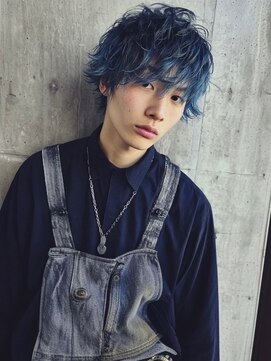 MEN’S HAIR/サーフカール/刈り上げセンターパート/ブリーチ