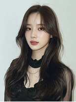 フレイムスヒュー 高崎店(FRAMES HUE) 韓国ハッシュカットレイヤー×艶ショコラベージュカーテンバング