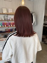 シェル 津山の手店(shel) チェリーレッドミディアム外ハネ20代30代