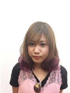 ヘアーデザイン キャラ(HAIR DESIGN KALA) ゆるふわロブ×チェリーパープルグラデーション