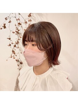 マウロア(MAULOA) “外ハネボブ×顔まわりレイヤーオレンジカラー”中西英美子