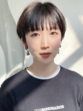 モリオ フロム ロンドン 大宮2号店(morio from London) 【なかじま ひびき】ワイドバング×黒髪マッシュショート