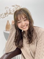 スリーマーク(THREE mark)&nbsp;★小顔カット薄めバングシアーカラーウェーブパーマ美髪