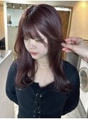 くびれヘア_アプリコットオレンジ_夏のヘアアレンジ