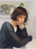 ショートボブ/ミニボブ/ニュアンスパーマ/顔周りカット/20代30代