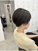 丸み透けマッシュショートカットとオン眉前髪◎