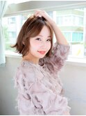 アッシュブラウン ゆるふわミックス 切りっぱなしボブ★★